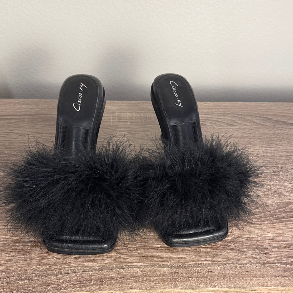 Circus by Sam Edelman Black Feather Slide Mules